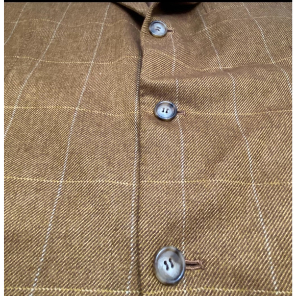 Cashmere KITON Men's Blazer Jacket Windowpane Plaid Gold Italy 44 - Picture 6 of 8